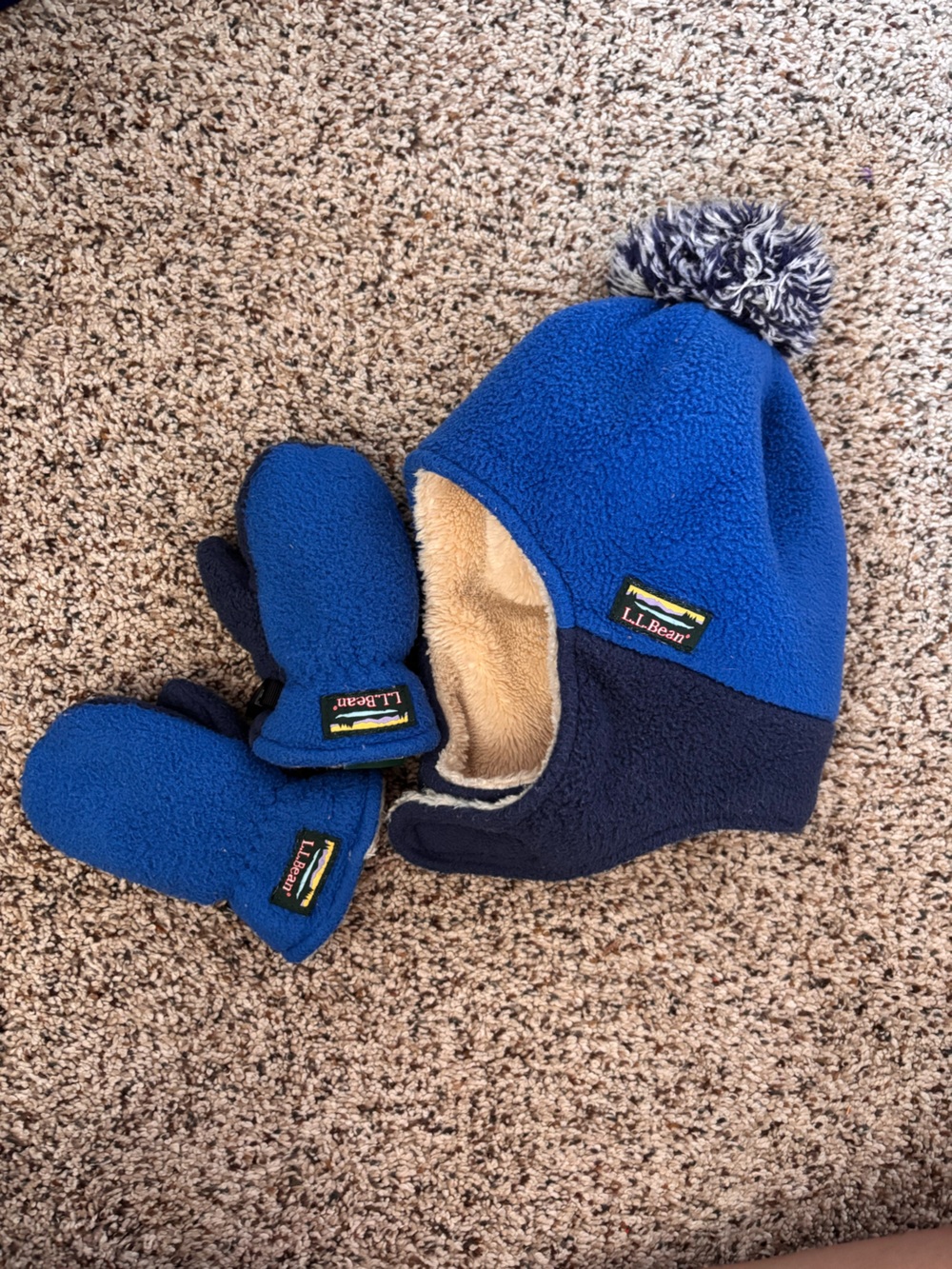 L.L. Bean Fleece Hat and Mitten Set